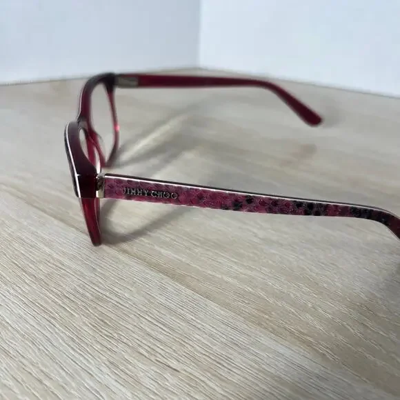 Jimmy Choo JC 98 8ZW Eyeglasses Red Snakeskin Frames 53-15-140 - Picture 10 of 13